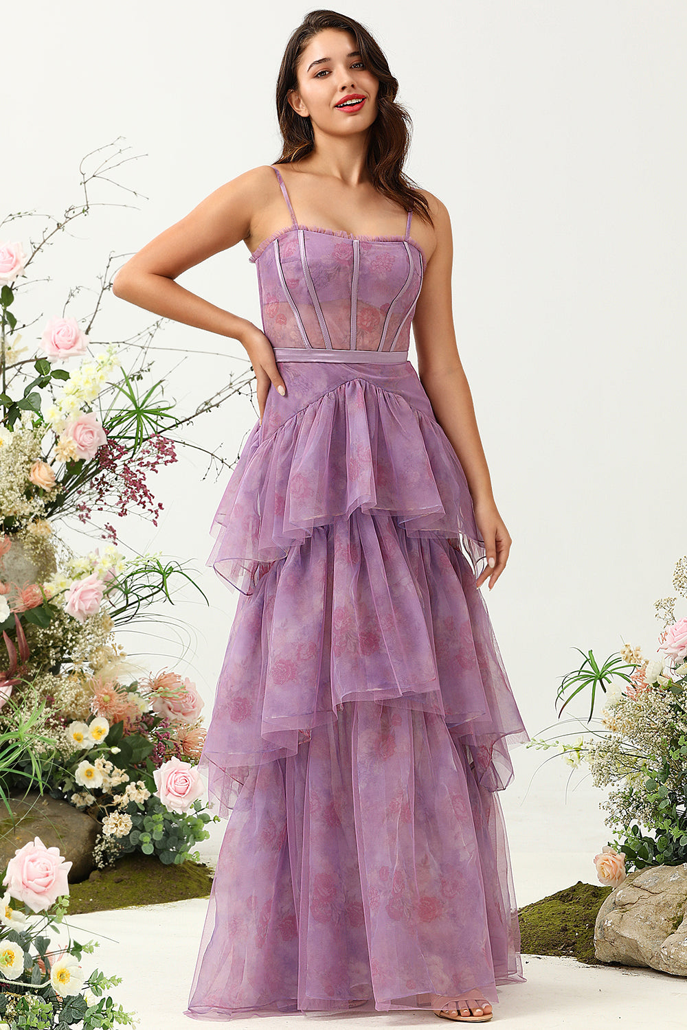 purple wedding guest dress
